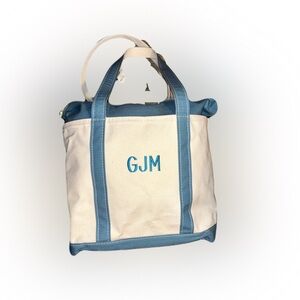 NWT Boat & Tote Vintage 90’s L.L.Bean large canvas Blue Monogram Vintage Zip top